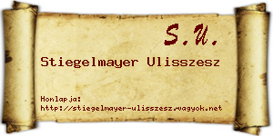 Stiegelmayer Ulisszesz névjegykártya
